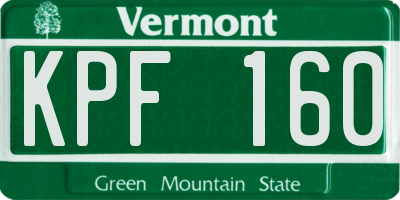VT license plate KPF160