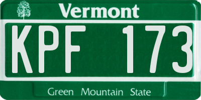 VT license plate KPF173