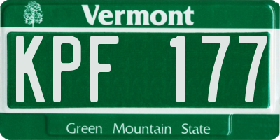 VT license plate KPF177