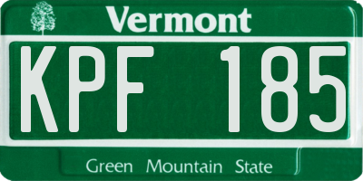 VT license plate KPF185