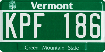 VT license plate KPF186