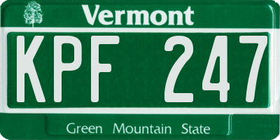 VT license plate KPF247