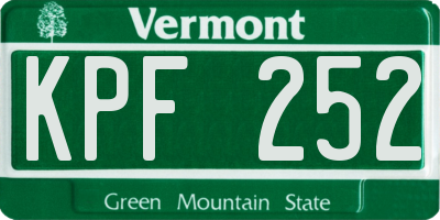 VT license plate KPF252
