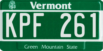 VT license plate KPF261