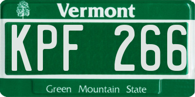 VT license plate KPF266