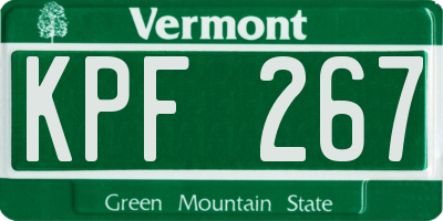 VT license plate KPF267