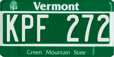 VT license plate KPF272