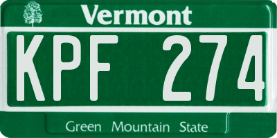 VT license plate KPF274