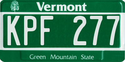 VT license plate KPF277