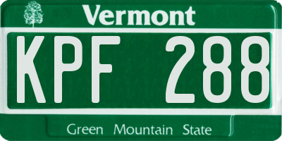VT license plate KPF288