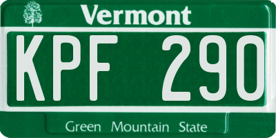 VT license plate KPF290