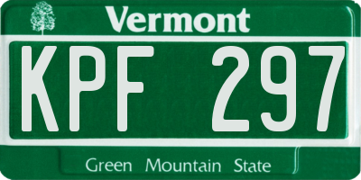 VT license plate KPF297