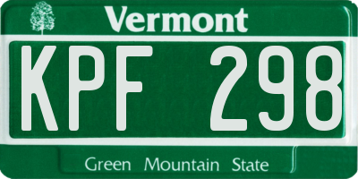 VT license plate KPF298