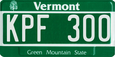 VT license plate KPF300