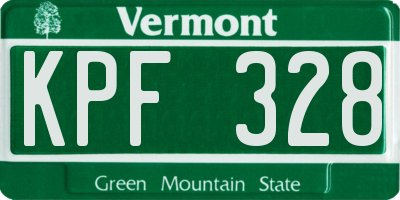 VT license plate KPF328