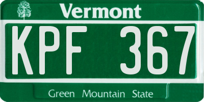 VT license plate KPF367
