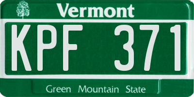 VT license plate KPF371