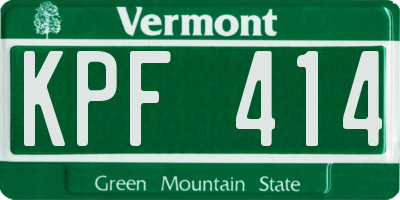 VT license plate KPF414