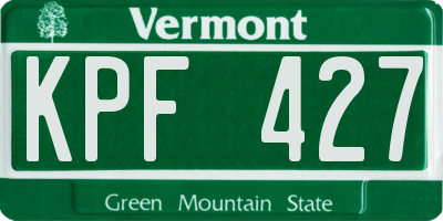 VT license plate KPF427