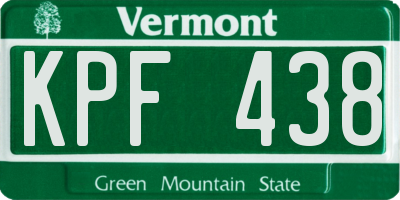 VT license plate KPF438