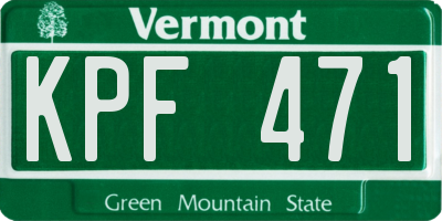 VT license plate KPF471