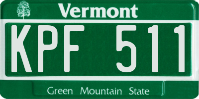 VT license plate KPF511