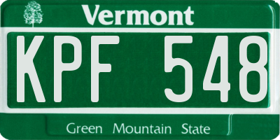 VT license plate KPF548