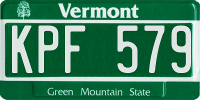 VT license plate KPF579