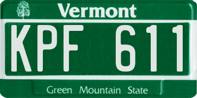VT license plate KPF611