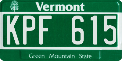 VT license plate KPF615