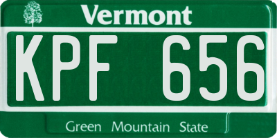 VT license plate KPF656