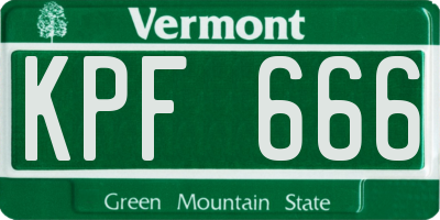 VT license plate KPF666