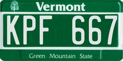 VT license plate KPF667