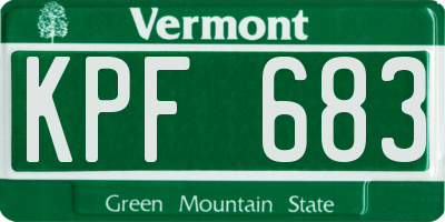 VT license plate KPF683