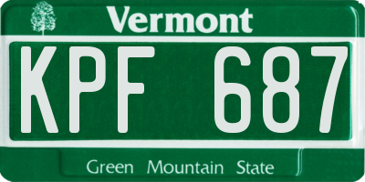 VT license plate KPF687