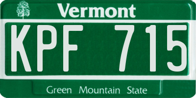VT license plate KPF715