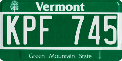 VT license plate KPF745