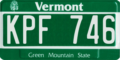 VT license plate KPF746