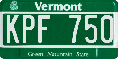 VT license plate KPF750