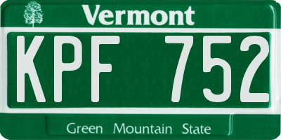 VT license plate KPF752