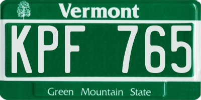 VT license plate KPF765