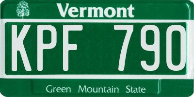 VT license plate KPF790