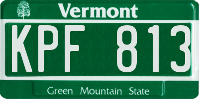 VT license plate KPF813