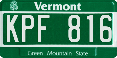 VT license plate KPF816