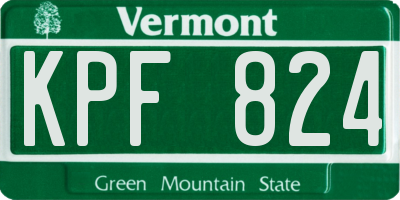 VT license plate KPF824