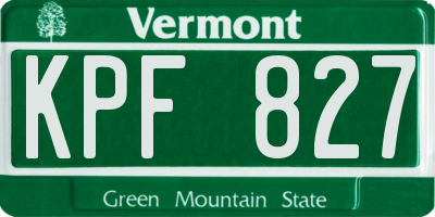 VT license plate KPF827