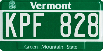 VT license plate KPF828