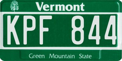 VT license plate KPF844