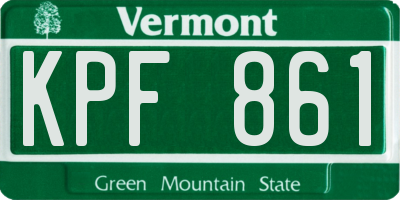 VT license plate KPF861