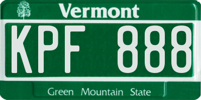 VT license plate KPF888